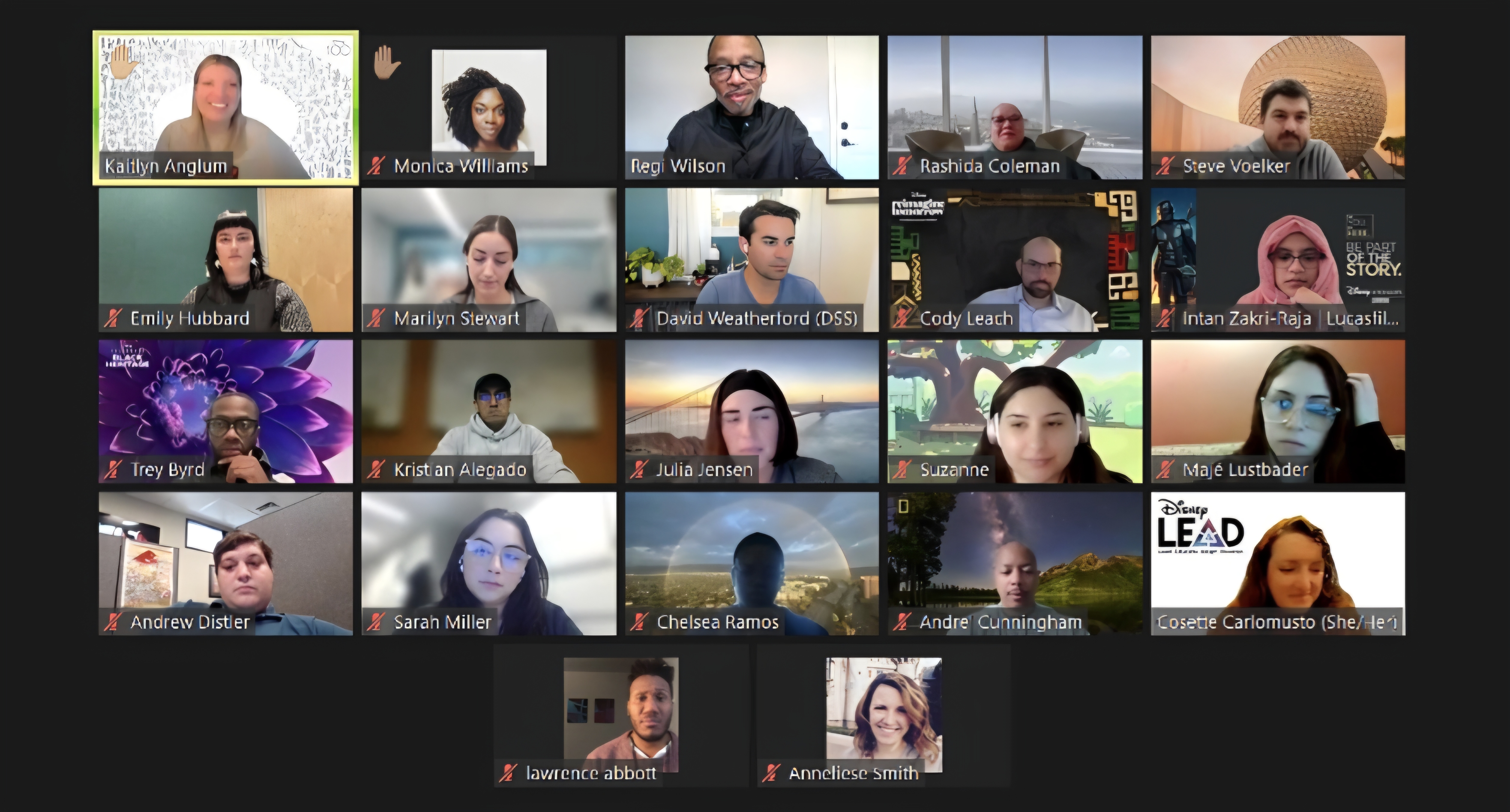 Participants in the Disney LEAD Value Identity virtual roundtable
